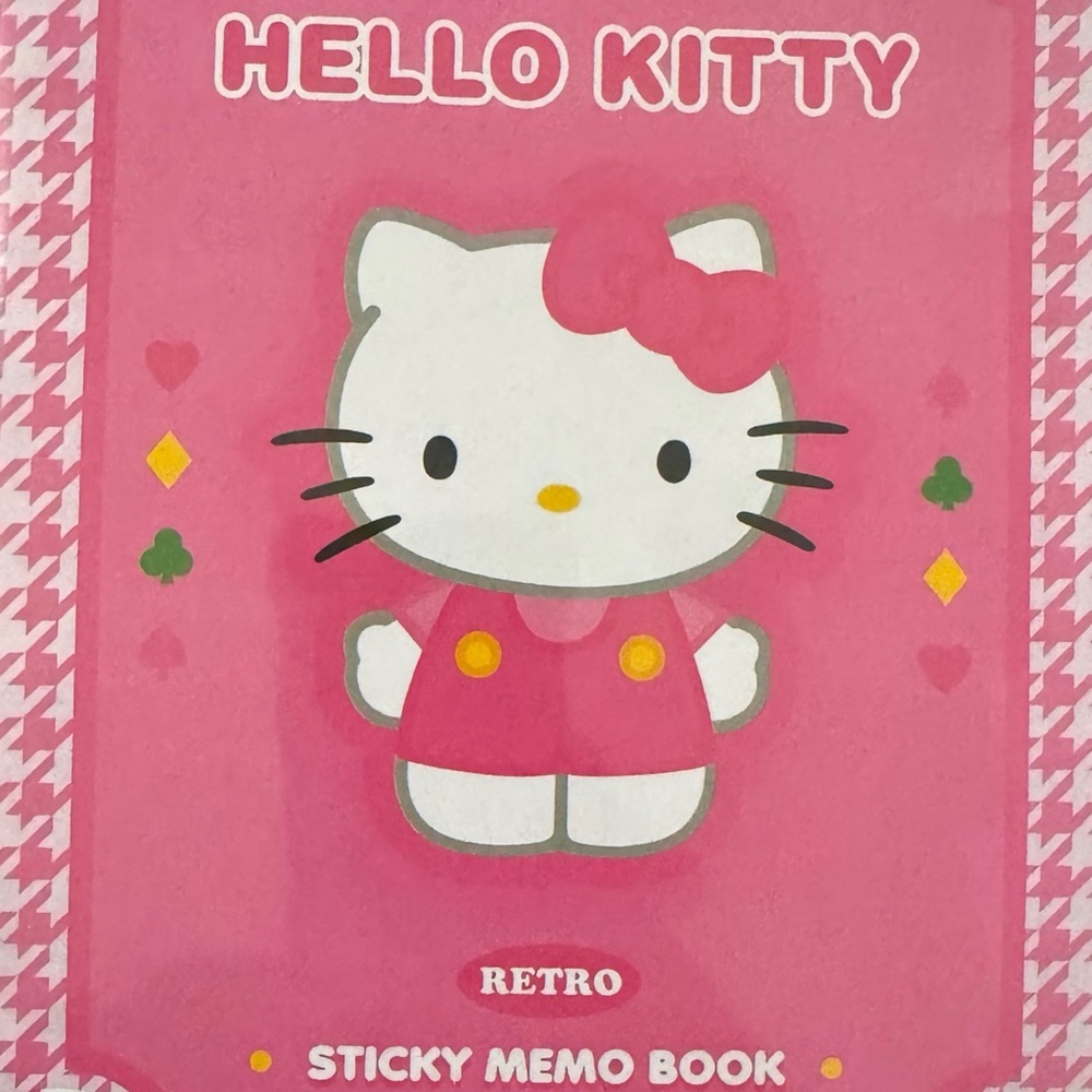 Hello Kitty Pink Retro Sticky Memo Book